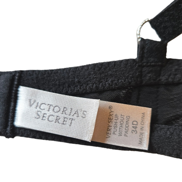 Victoria's Secret Very Sexy Push Up Without Padding Lace Black Women's Size 34D - Picture 8 of 8